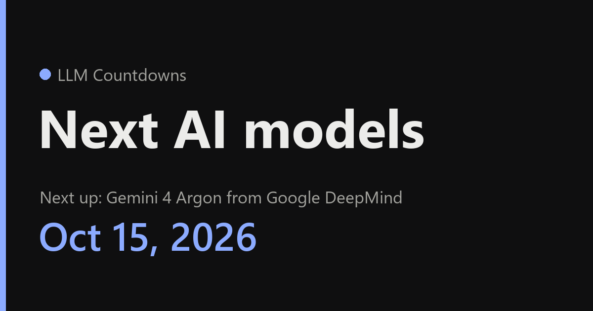 LLM Countdowns: the next AI model release